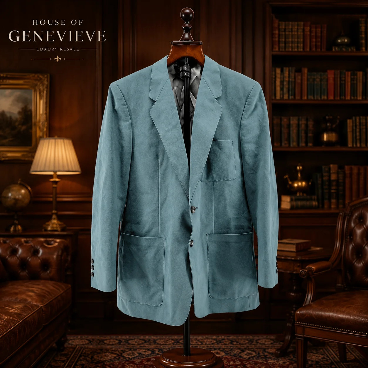 1970s–1980s Milano Clothing Pierone\'s Men\'s Blazer Jacket, Blue-Green Polyester,