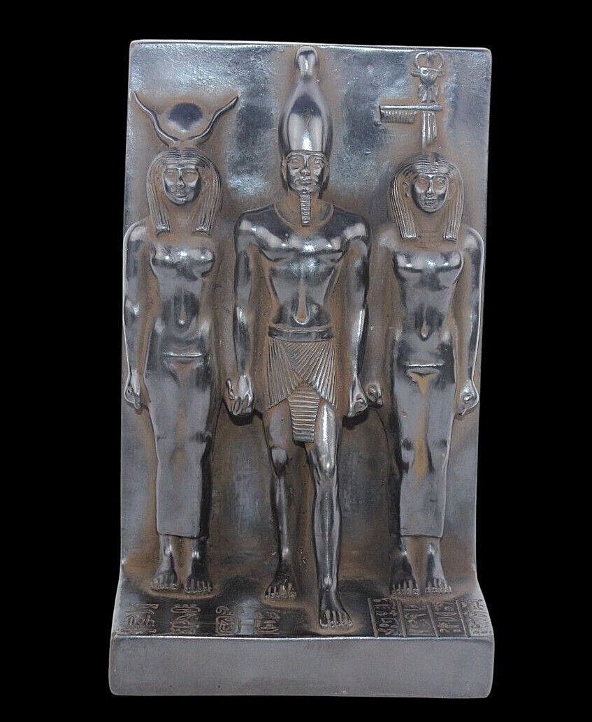 UNIQUE PHARAONIC ANCIENT EGYPTIAN ISIS and Menkaure and Hathor Trinty Statue UNIQUE PHARAONIC ANCIENT EGYPTIAN ISIS and Menkaure and Hathor Trinty Statue