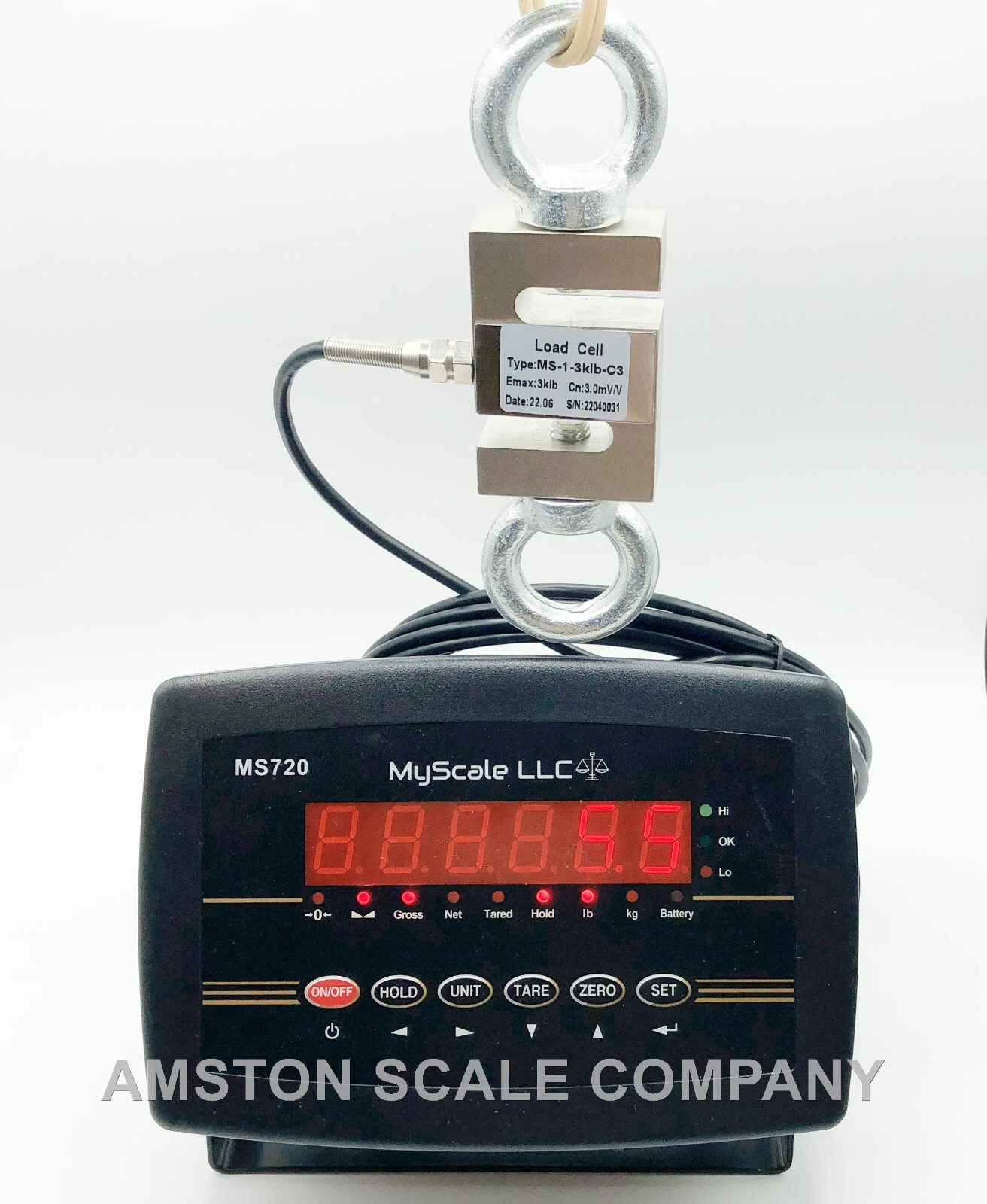 NEW 1000 LB PRE CALIBRATED SCALE LOAD CELL KIT TENSION & COMPRESSION LED MONITOR