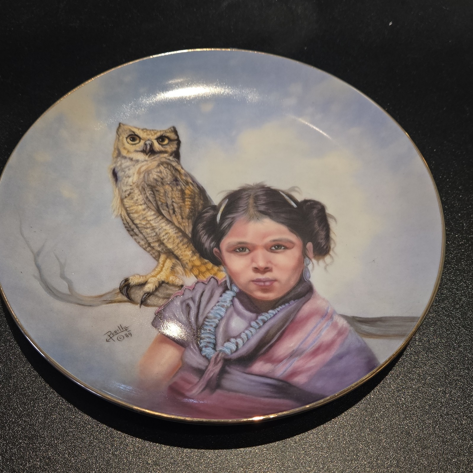 Artaffects Loyal Guardian Proud Young Spirits Porcelain Plate LE COA 2405A Artaffects Loyal Guardian Proud Young Spirits Porcelain Plate LE COA 2405A