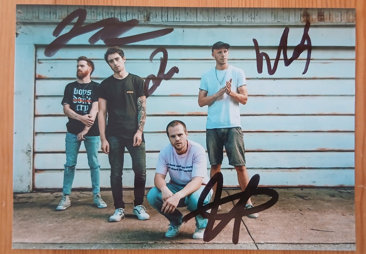DEAD POET SOCIETY original autographs full band ROCK in hand signed 18 x13 RARE
