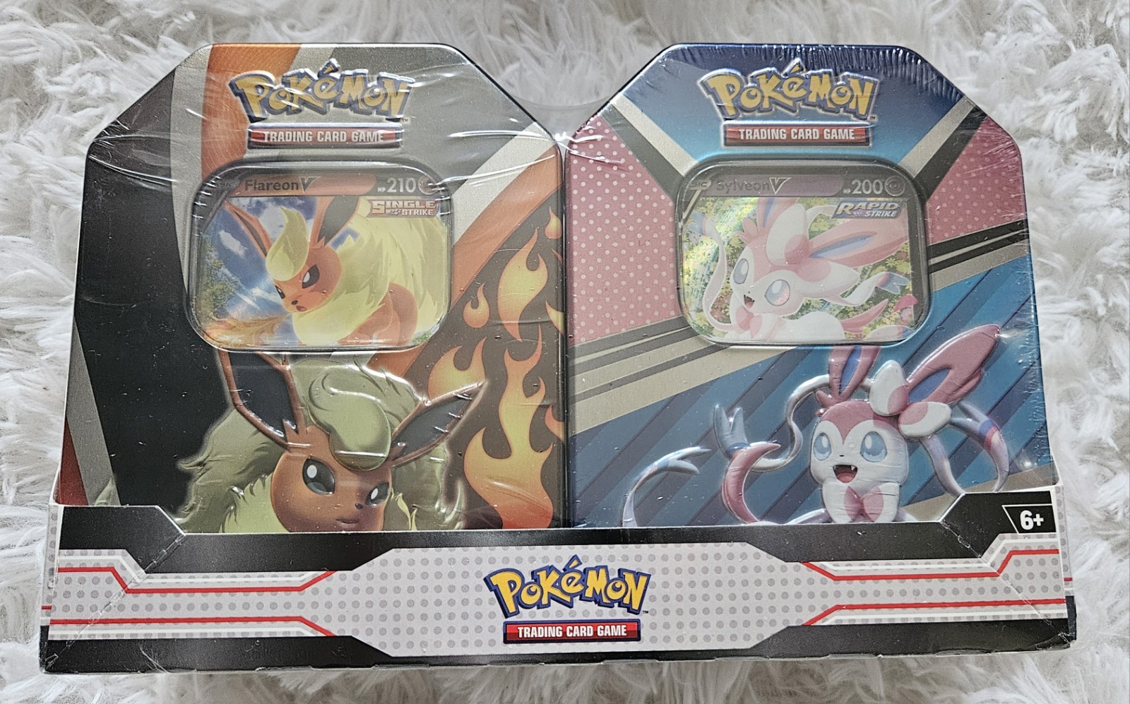 ✅ Pokémon TCG 2-Tin Set SYLVEON and FLAREON Eeveelution *SEALED* 