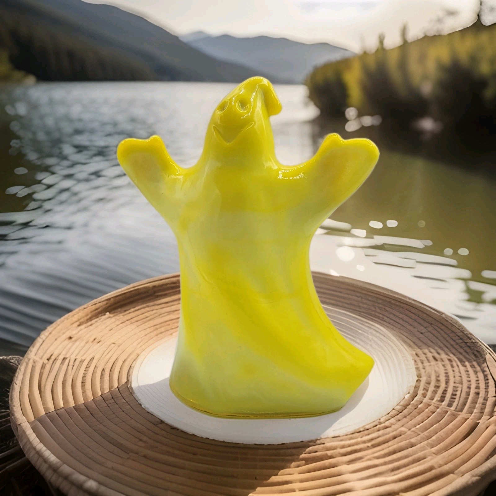 Ghost Mosser for Fenton Mold Art Glass Dandelion Yellow Glows UV Ltd Ghost Mosser for Fenton Mold Art Glass Dandelion Yellow Glows UV Ltd