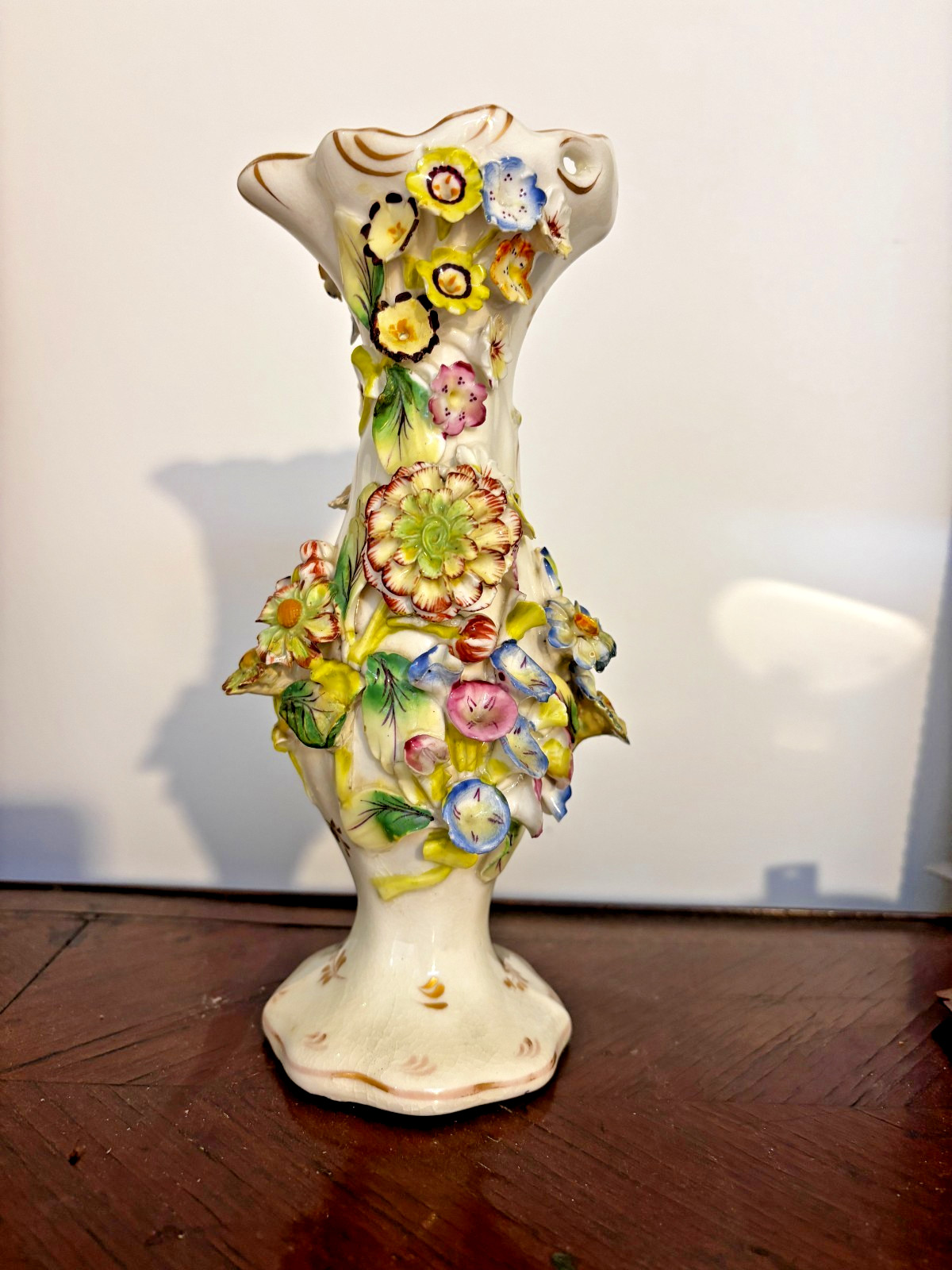 Very Rare antique 1835 Coalport floral potpourri basket ewer TARRIF FREE TO US Very Rare antique 1835 Coalport floral potpourri basket ewer TARRIF FREE TO US