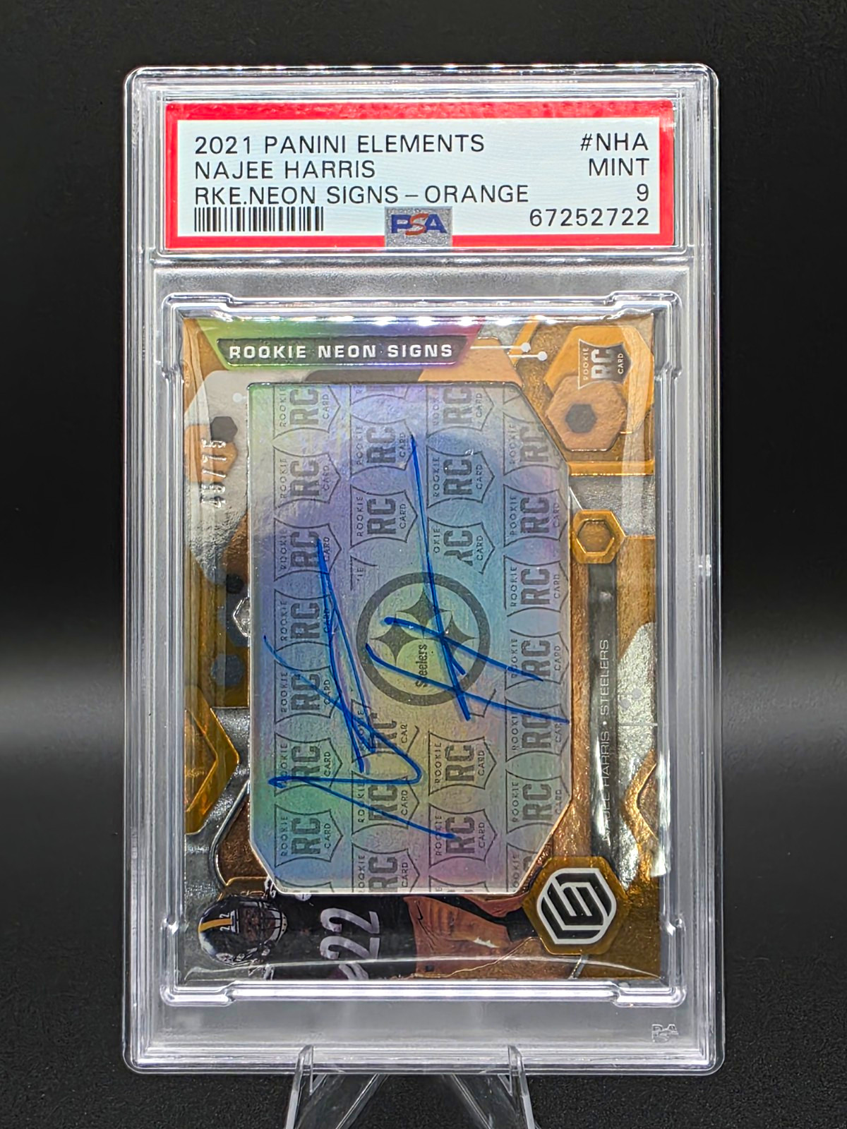 2021 Panini Elements Najee Harris Neon Signs Orange RNS-NHA Auto PSA 9 (Pop 1) 2021 Panini Elements Najee Harris Neon Signs Orange RNS-NHA Auto PSA 9 (Pop 1)