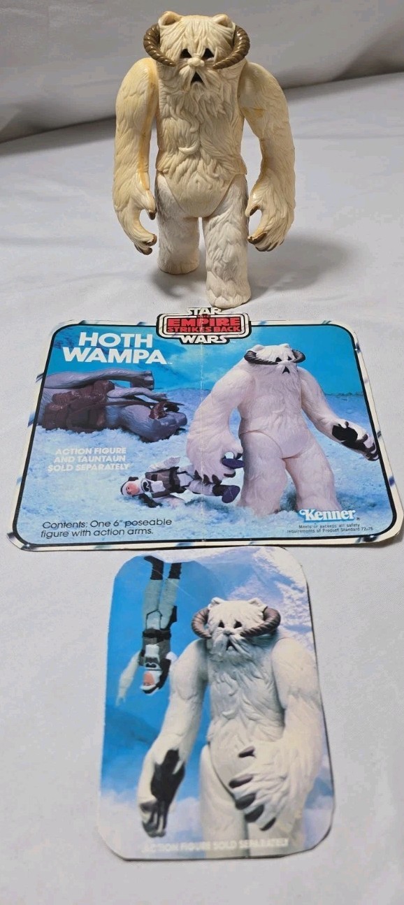 Vintage 1981 Kenner Star Wars Hoth Wampa Figure w/ Original Box Art Cutout Panel Vintage 1981 Kenner Star Wars Hoth Wampa Figure w/ Original Box Art Cutout Panel