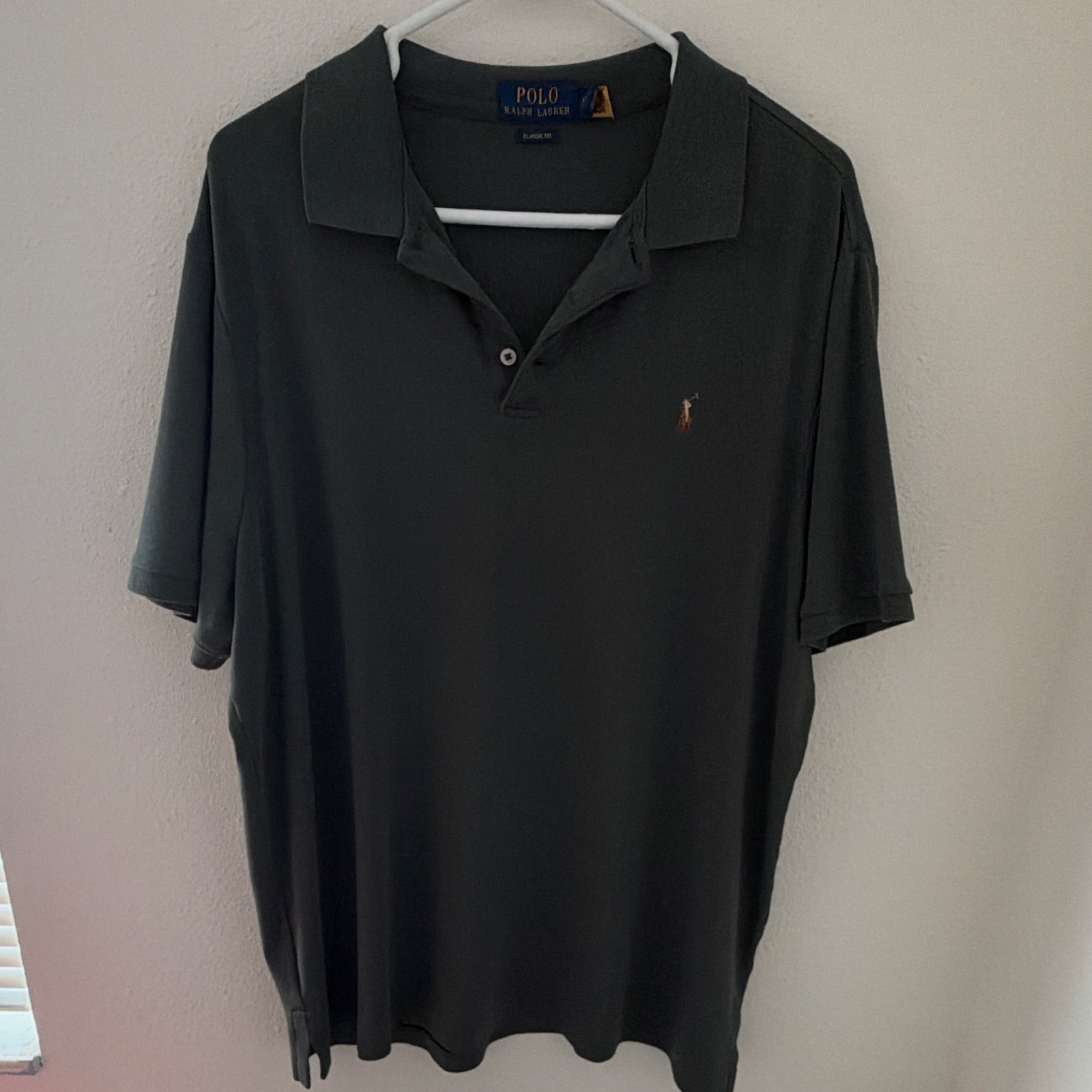 Polo Ralph Lauren Classic Fit Gray Short Sleeve Polo Shirt XL Embroidered