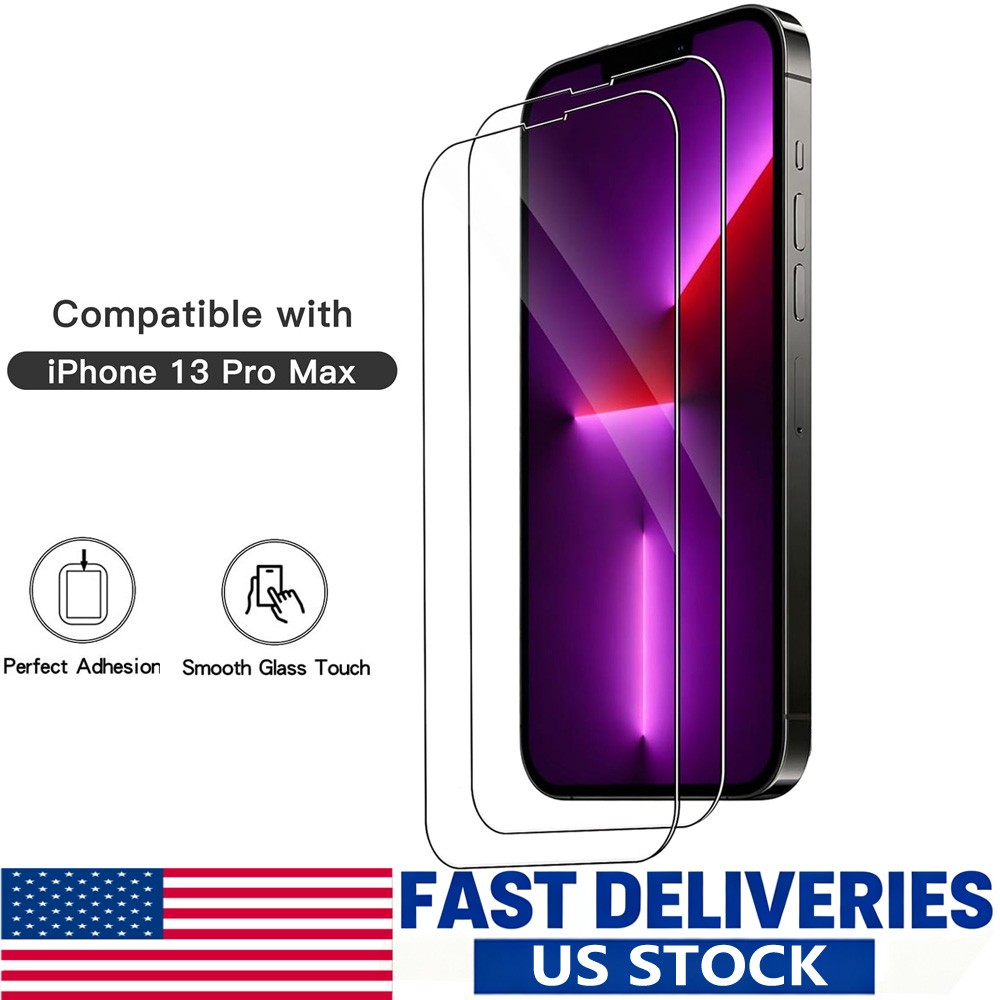 2x For Apple iPhone 13 Pro max Tempered Glass Screen Protector Anti Scratch