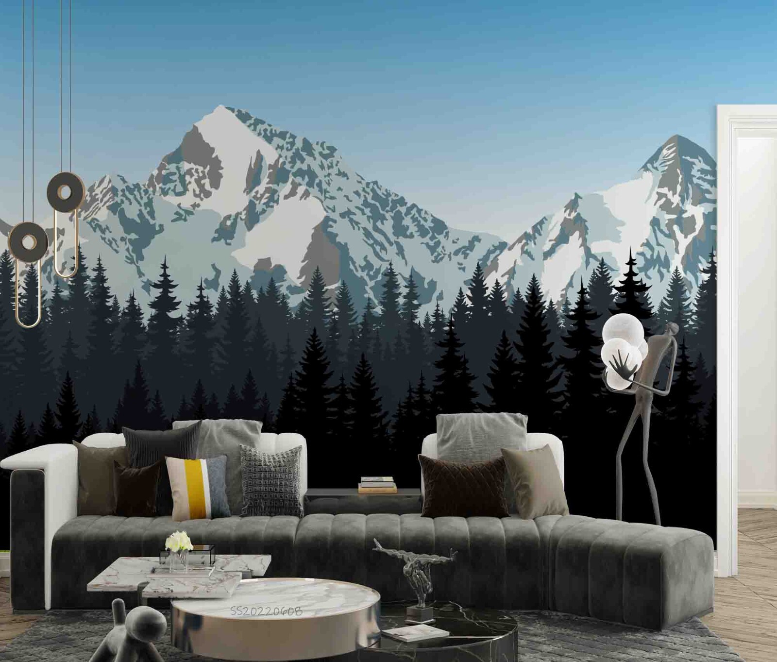 3D Snow Mountain Forest Scenery Wall Murals Wallpaper Murals Wall Sticker