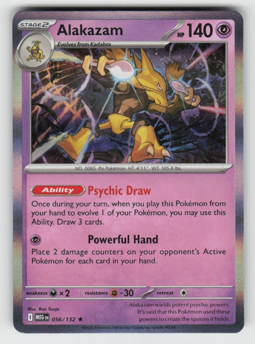 Holo Alakazam 056/132 Rare Mega Evolution Near Mint