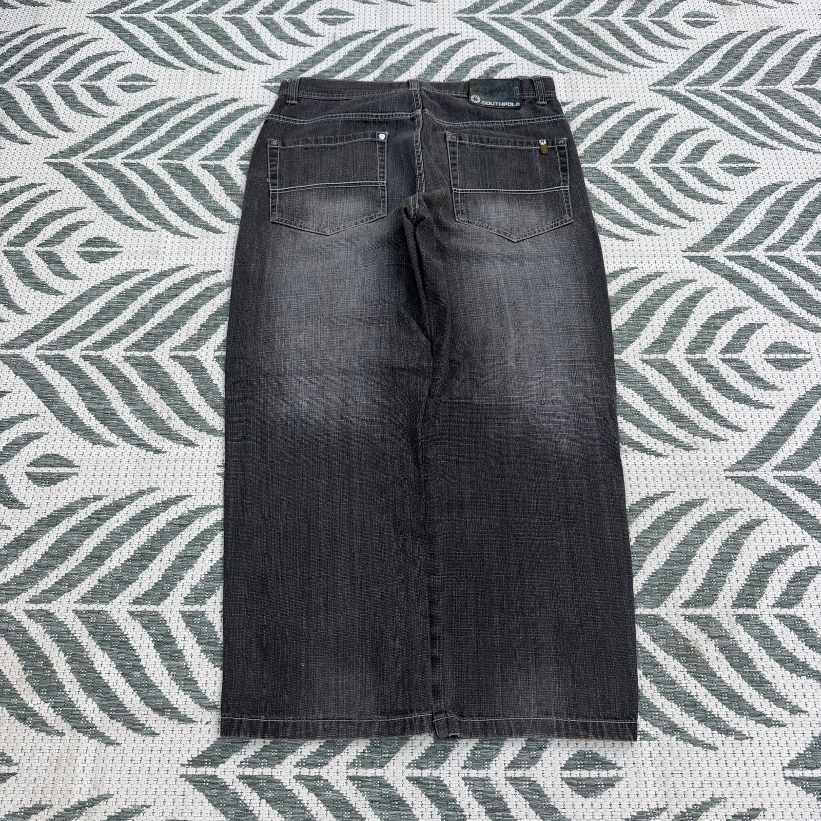 Vintage Y2K Southpole Brown Tab Jeans Sz 34x28 Black Faded Baggy Skater Pinkman 