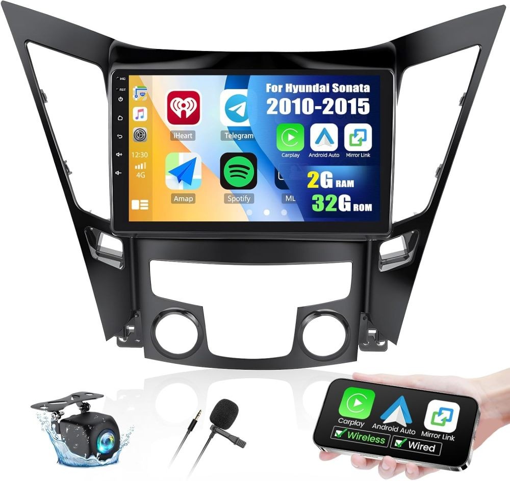 Apple CarPlay Android 15 Car Stereo Radio GPS NAVI for Hyundai Sonata 2011-2015