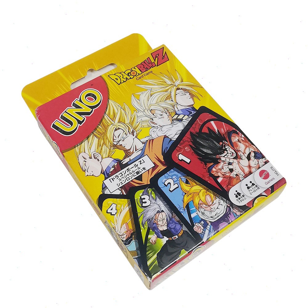 Mattel Games UNO Dragon Ball Z Card Japanese Manga Theme 112 Cards w/ Wild Card