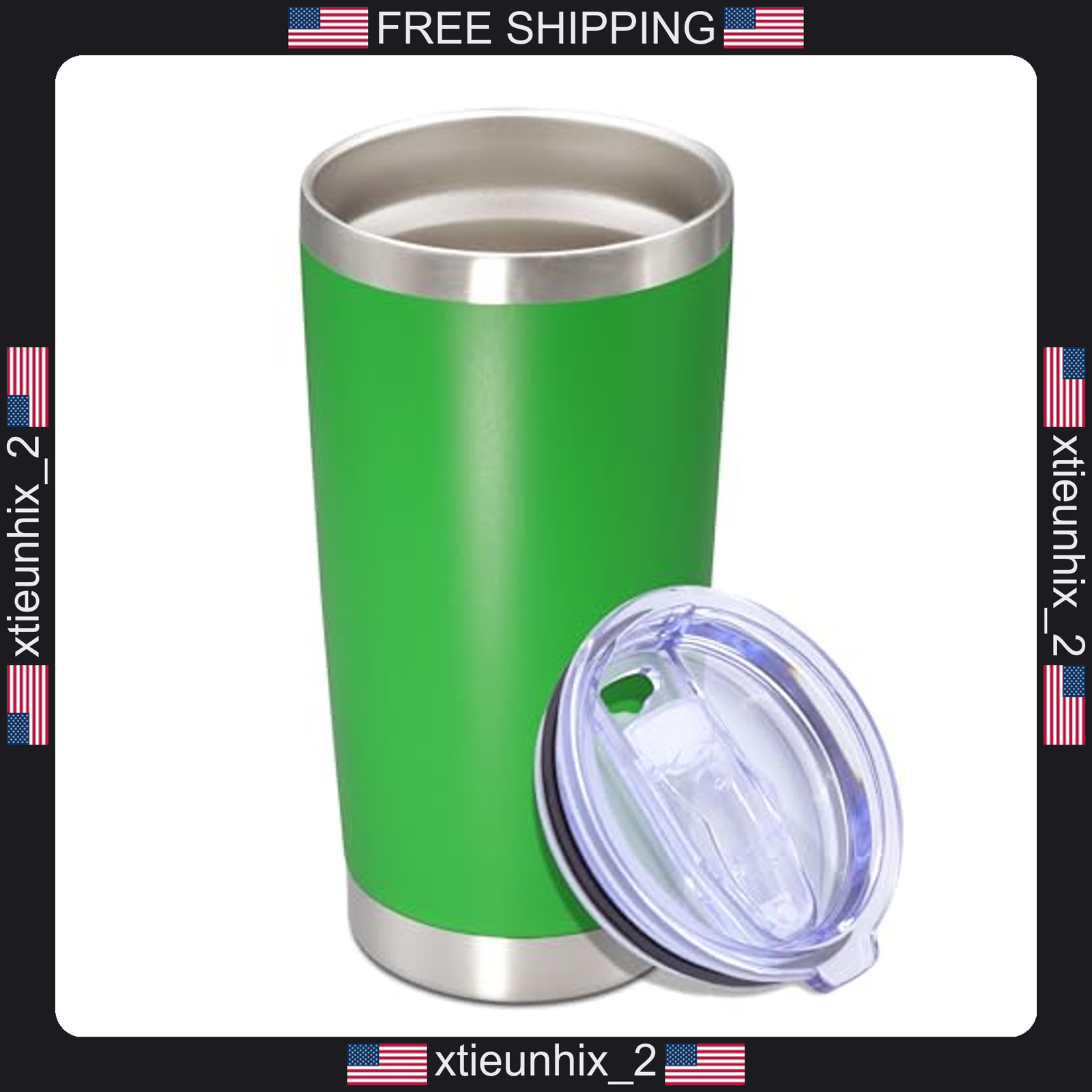 20 oz Stainless Steel Insulated Tumbler with No BPA Lid, Green