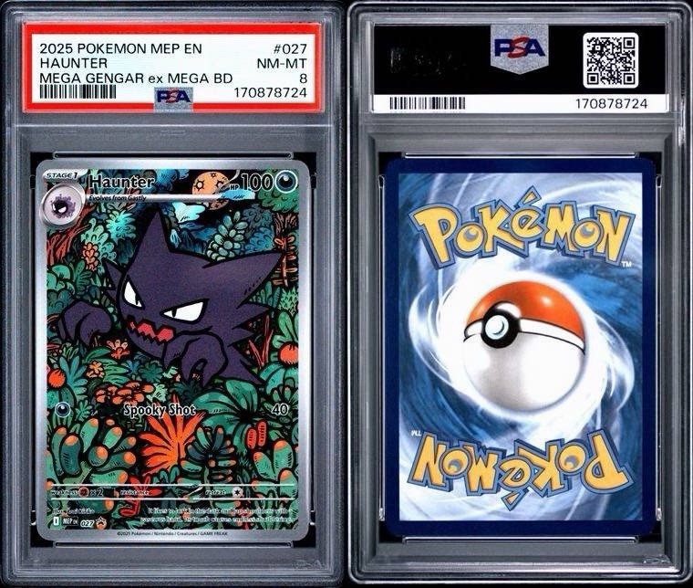 2025 POKEMON MEP EN-ME BLACK STAR PROMO #027 HAUNTER PSA 8