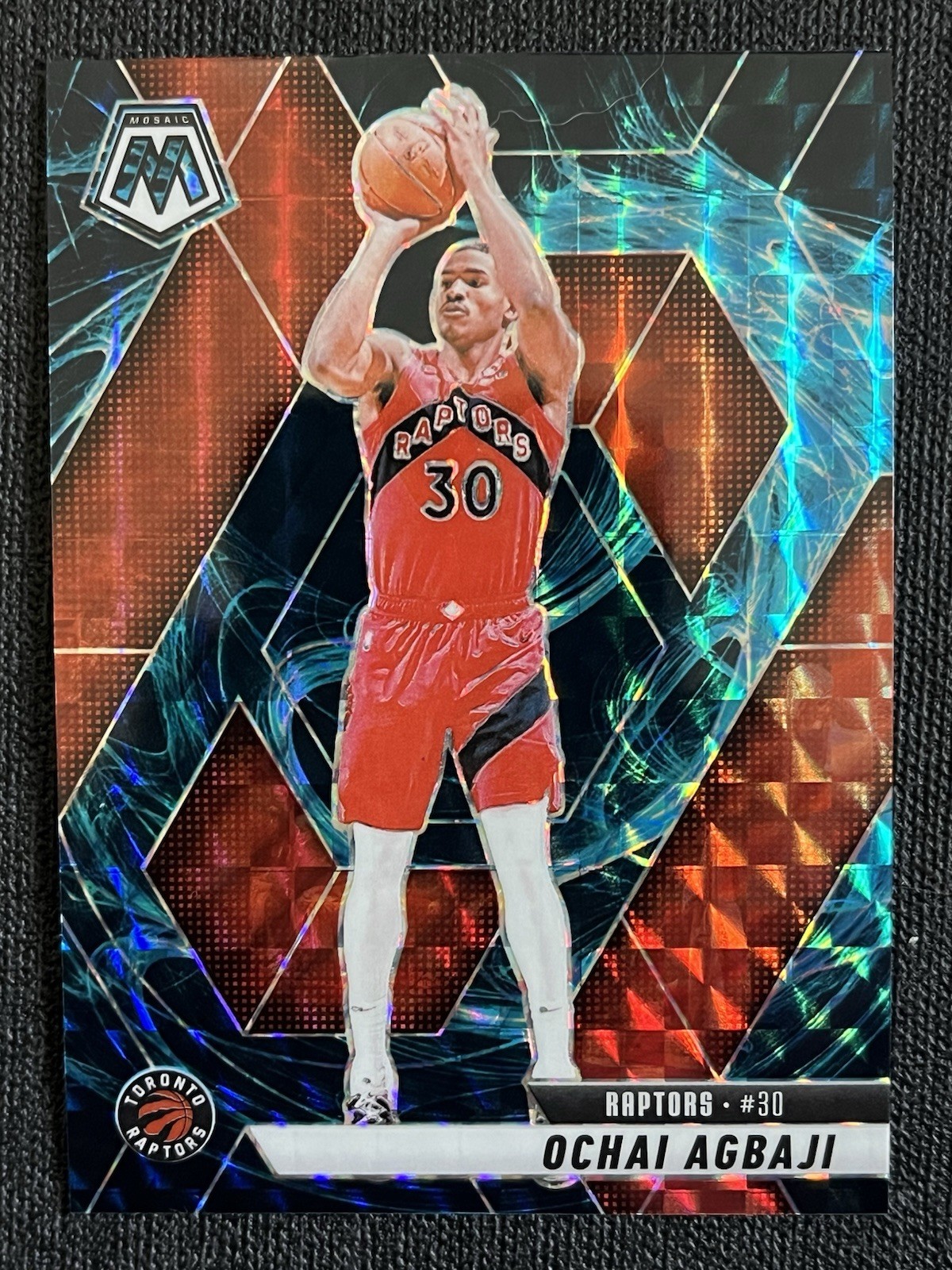 2024-25 Panini Mosaic Ochai Agbaji 18 Genesis Prizm Toronto Raptors NM