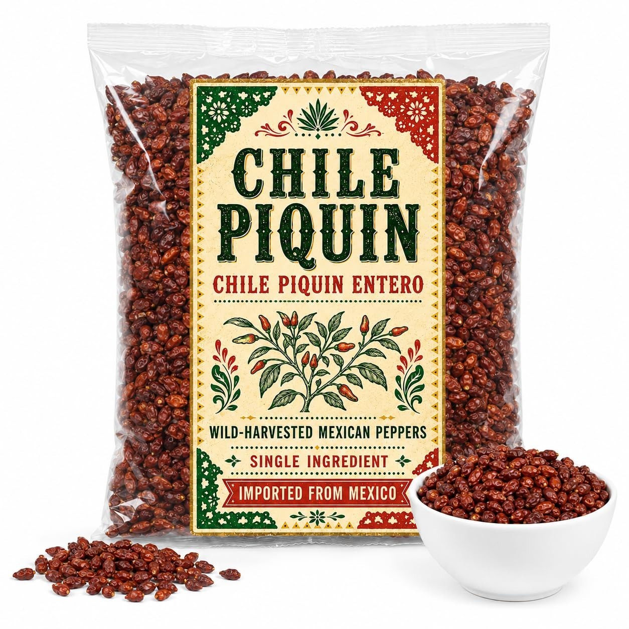Chile Piquin Peppers | Wild Harvest Chile Piquin, Hand-Picked Wild Mexican Peppe Chile Piquin Peppers | Wild Harvest Chile Piquin, Hand-Picked Wild Mexican Peppe