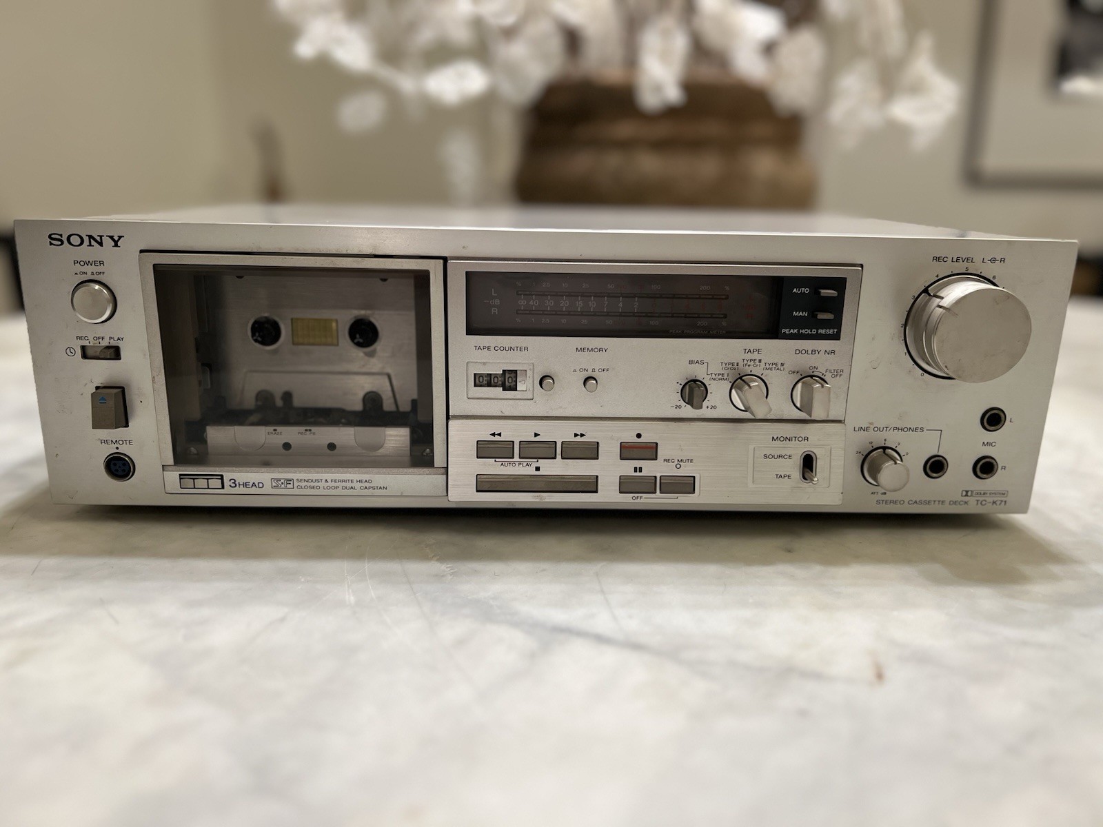 Sony TC-K71 3 Head Cassette Deck Tested Working - Orig Box Inserts Manual Vtg