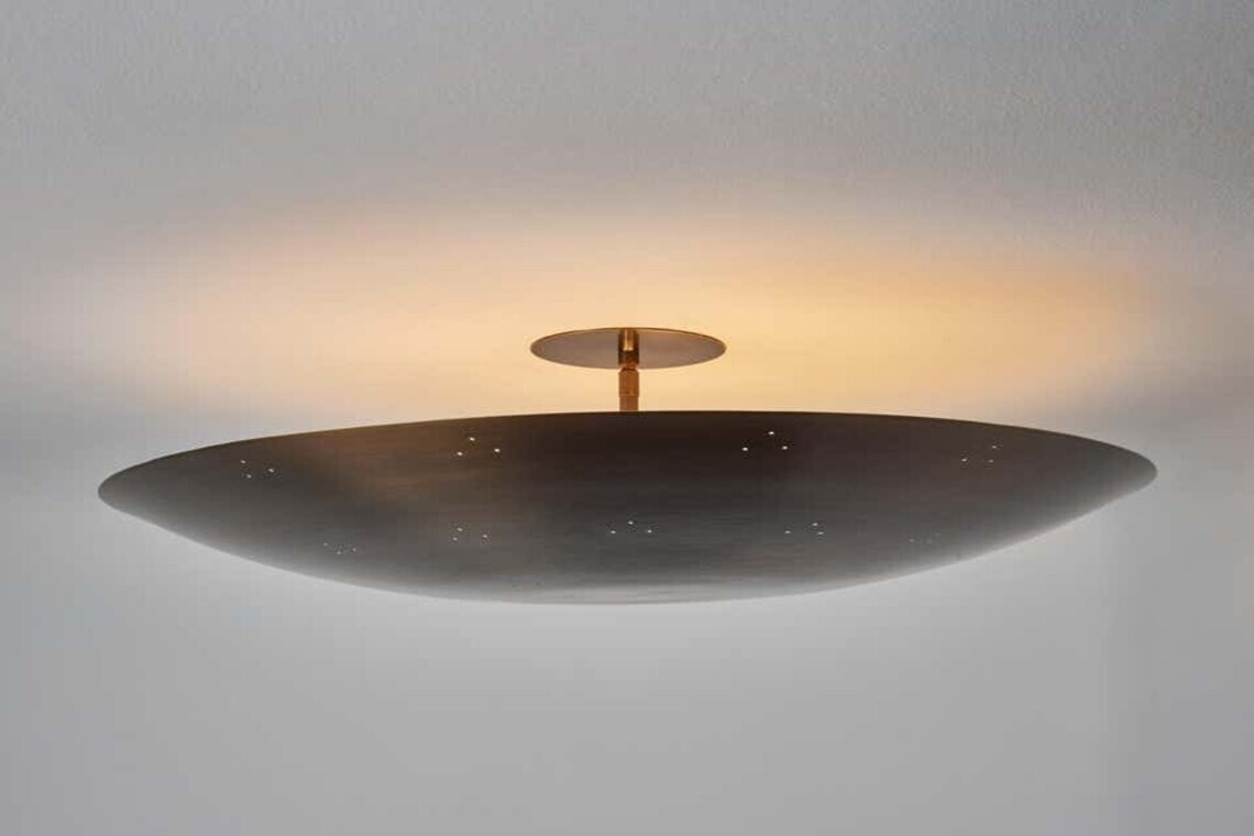 6 Light Elegant Ceiling Flushmount Perforated light Pendant Mid Century Modern