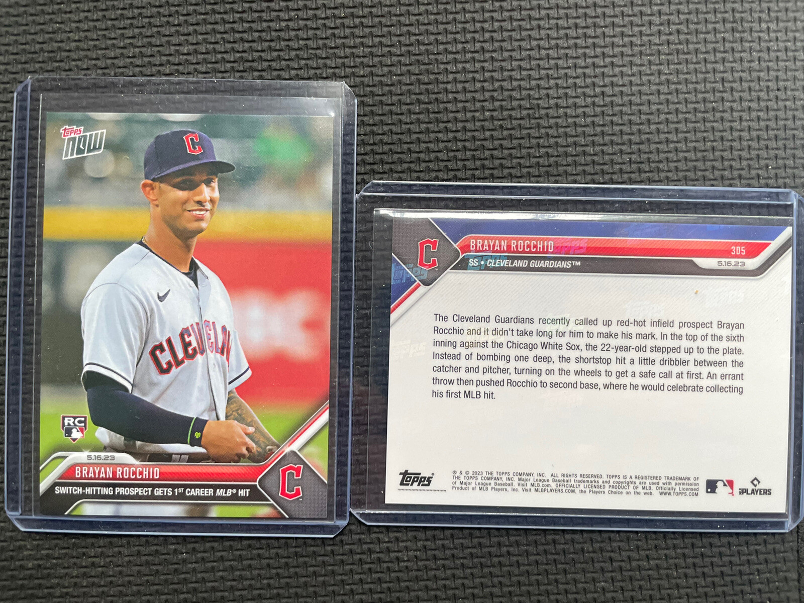 2023 Topps Now #305 Brayan Rocchio Cleveland Guardians 1st MLB Hit RC 785 Made