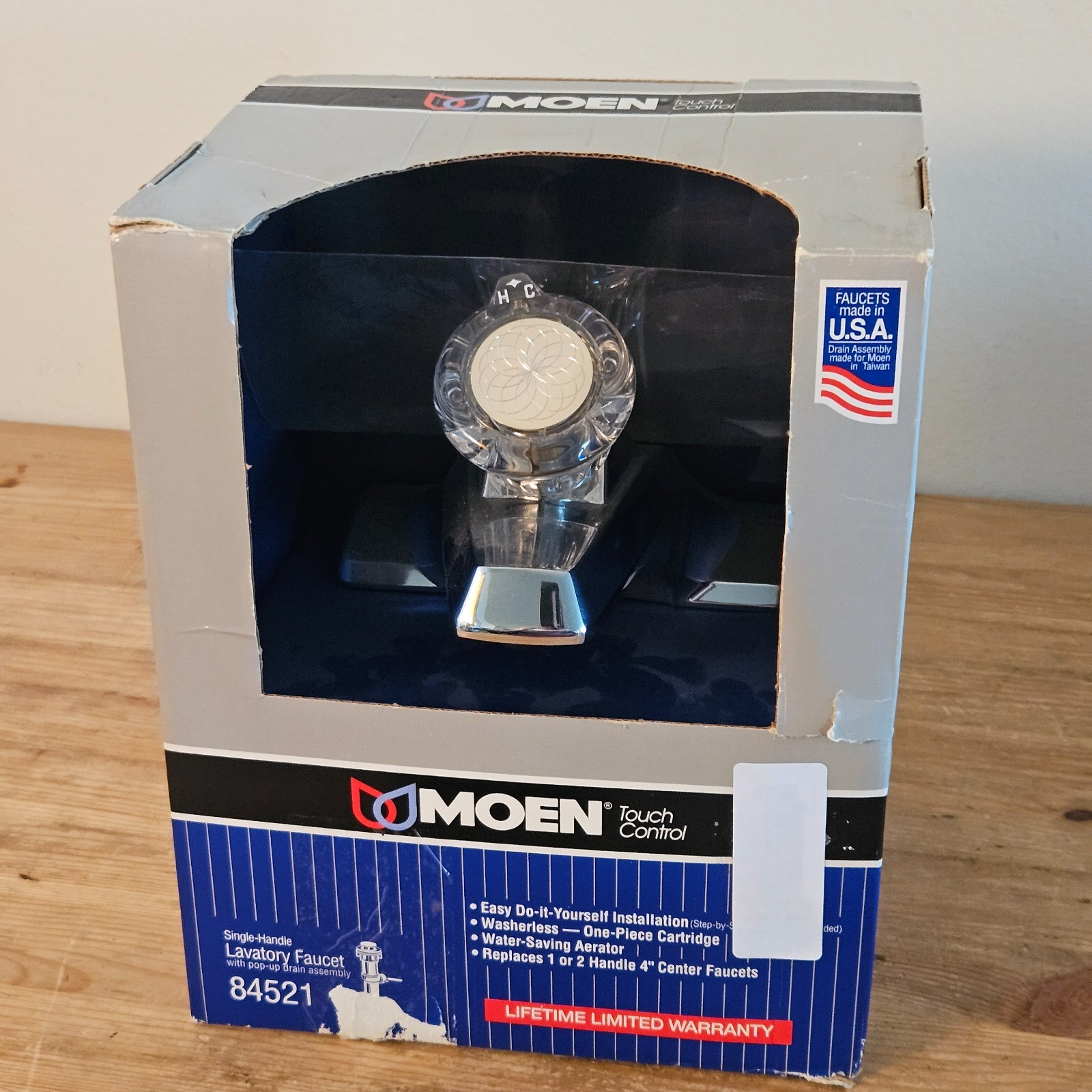 VINTAGE Moen 84521 Knob Handle Chrome Lavatory Faucet (NOS Open Box)