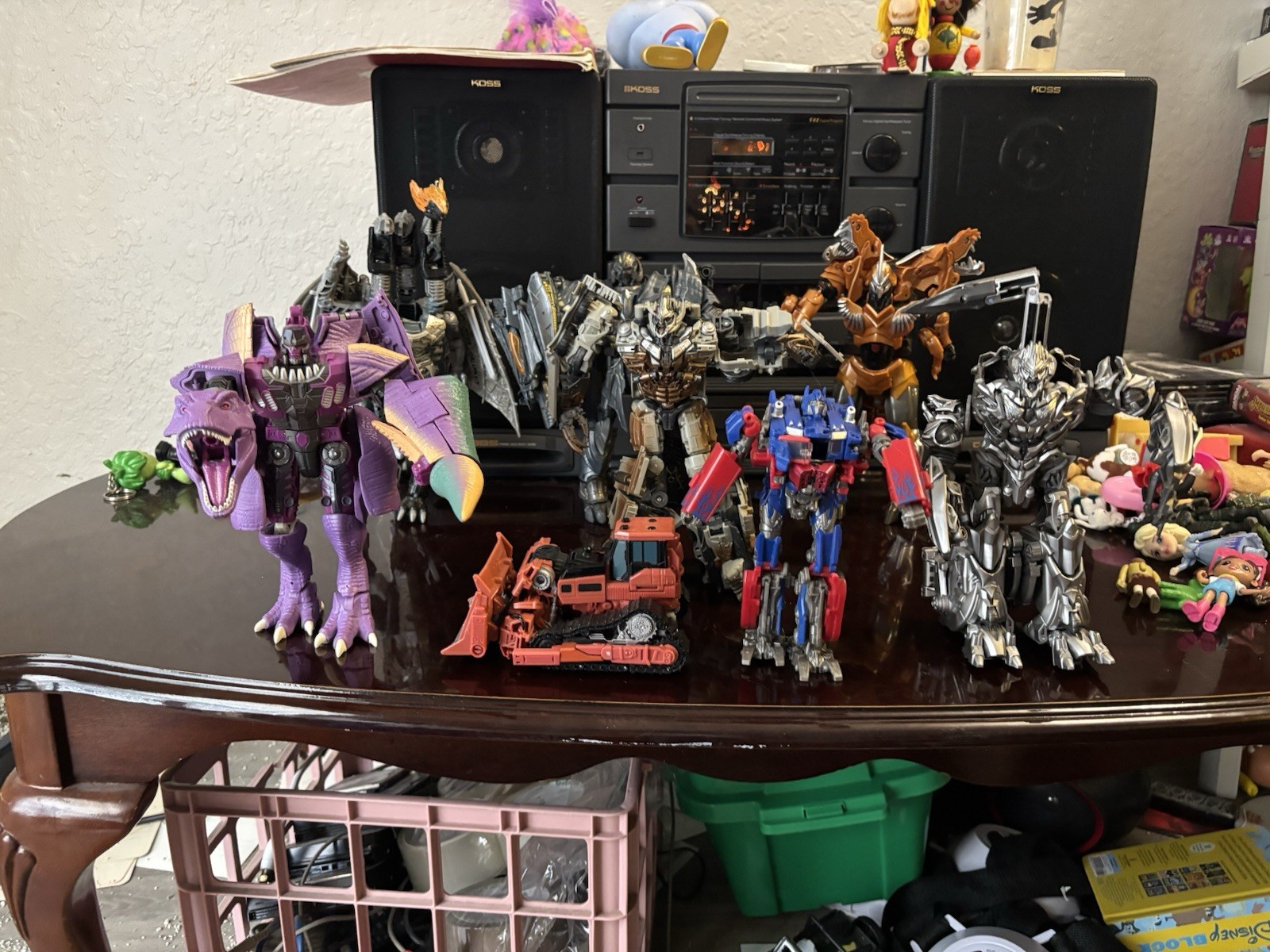 Large Lot of Detailed Hasbro Transformers Optimus Prime & Megatron Mixed Action