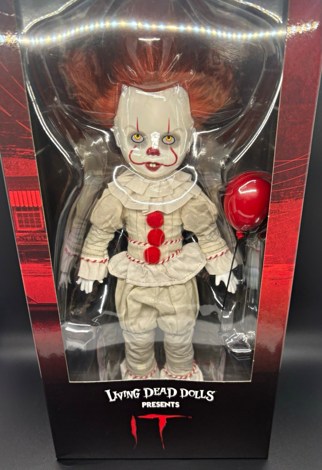 Mezco Toyz Living Dead Dolls IT Pennywise Doll Figure w/ Red Balloon NEW