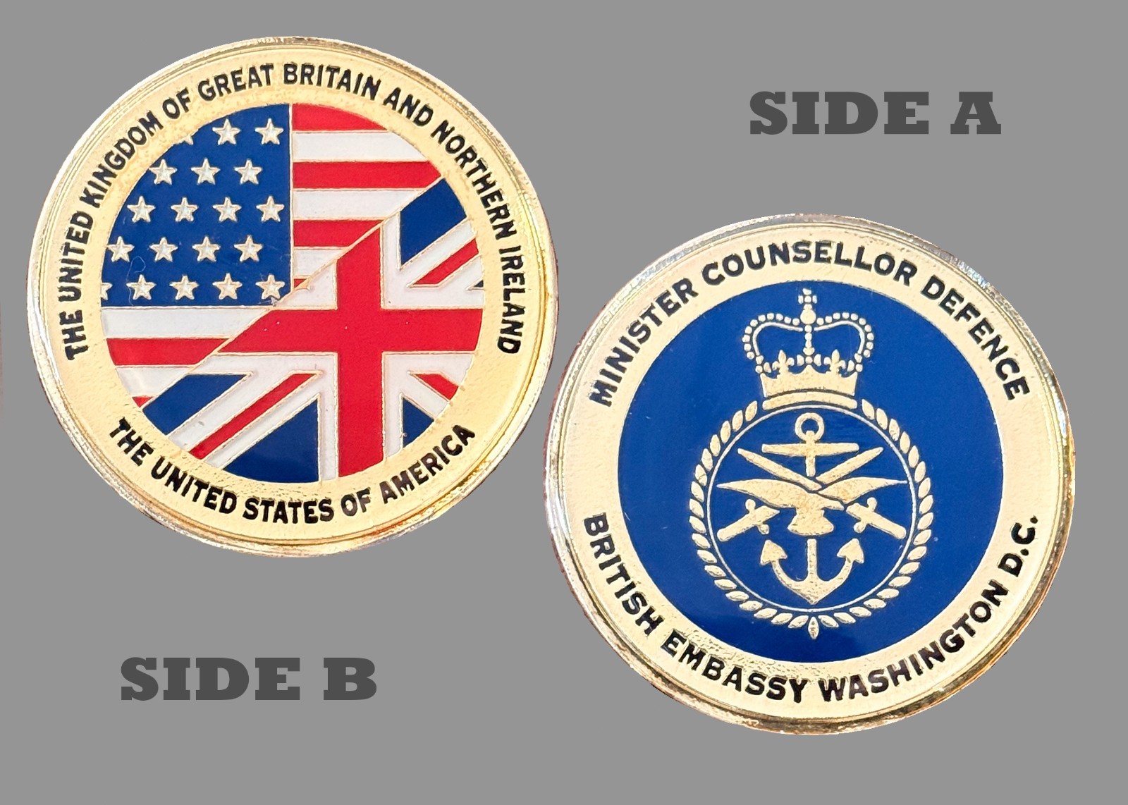 British Embassy Washington DC Defence Counsellor Challenge Coin 1#34 British Embassy Washington DC Defence Counsellor Challenge Coin 1#34