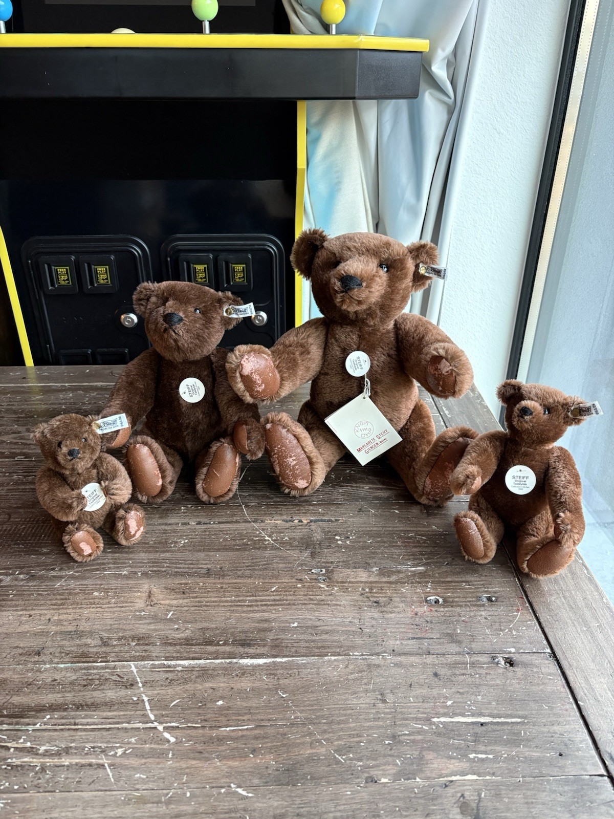 Vintage Steiff Teddy Bear Lot of 4 1983 Collectors Edition Brown Jointed Tagged