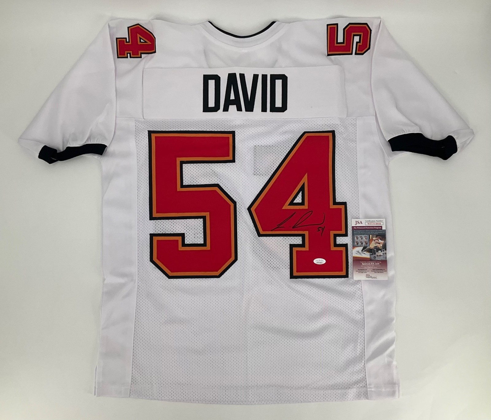 TAMPA BAY BUCCANEERS LAVONTE DAVID SIGNED CUSTOM WHITE JERSEY JSA WITNESS COA