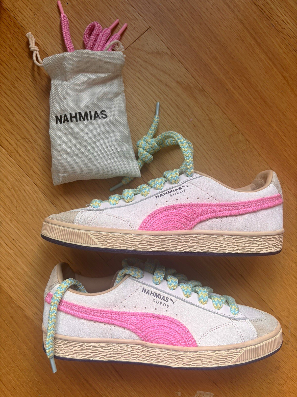 PUMA x NAHMIAS Suede Crochet Jasmine Flower Pink Pixel 407027-01 Men’s Size 9