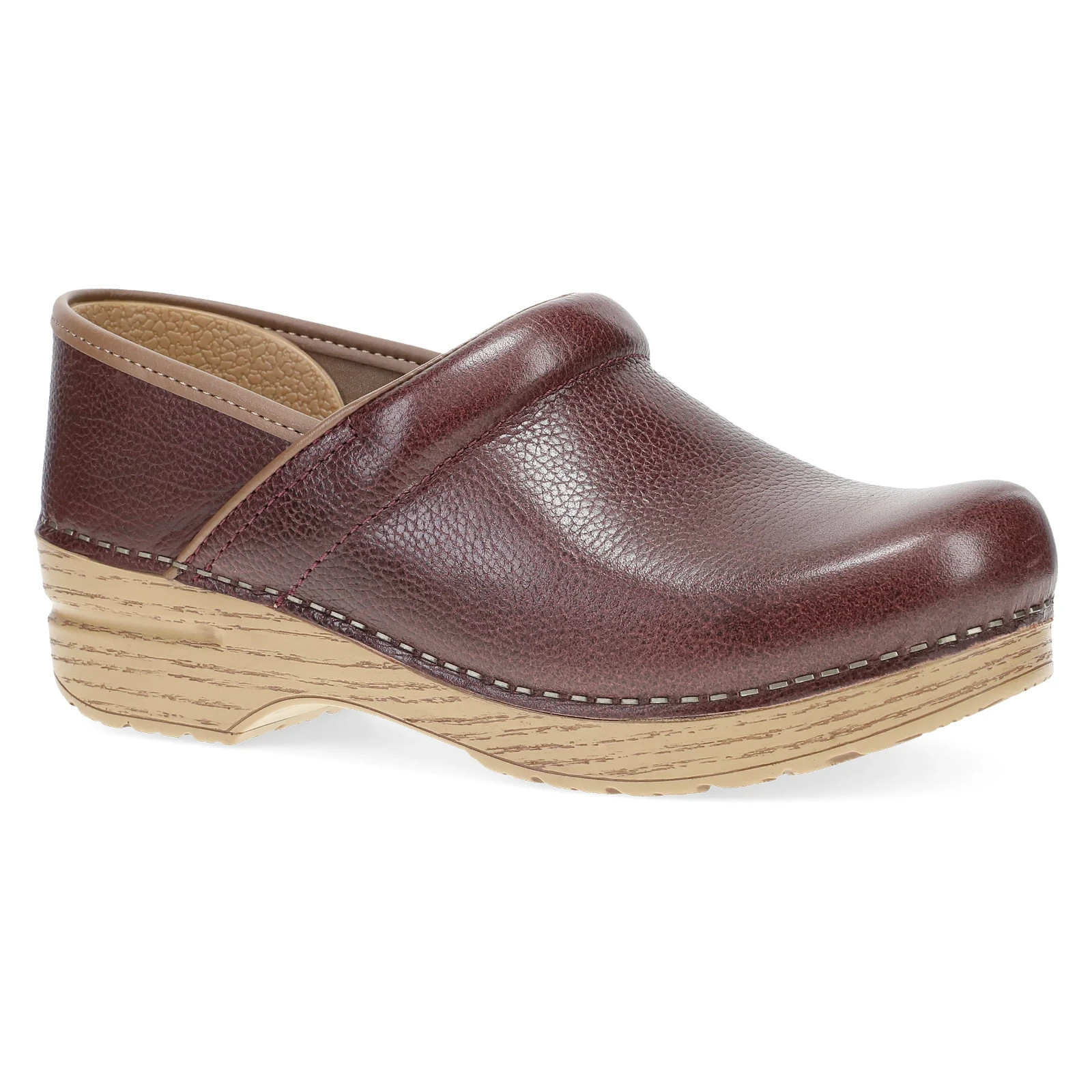 Dansko Women\'s Professional Clog - Cordovan Milled Leather with Rocker Bottom
