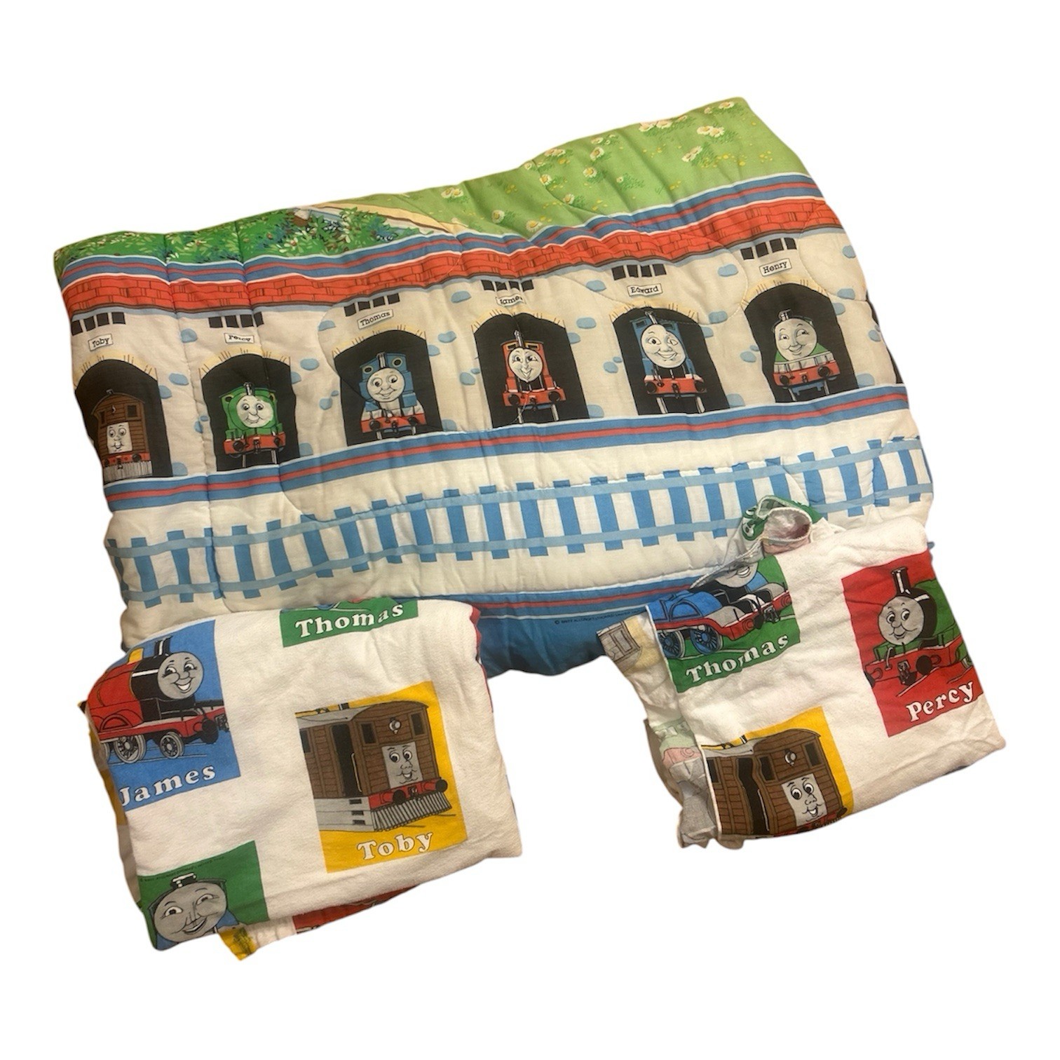Vintage 1992 Thomas the Train Twin Bed Comforter & Sheet Set Percy Blanket Vintage 1992 Thomas the Train Twin Bed Comforter & Sheet Set Percy Blanket