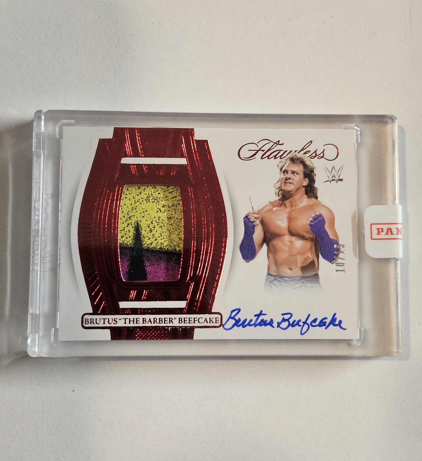 2024 Flawless WWE Brutus The Barber Beefcake Patch ON CARD Auto Ruby #'d 10/15 ✨