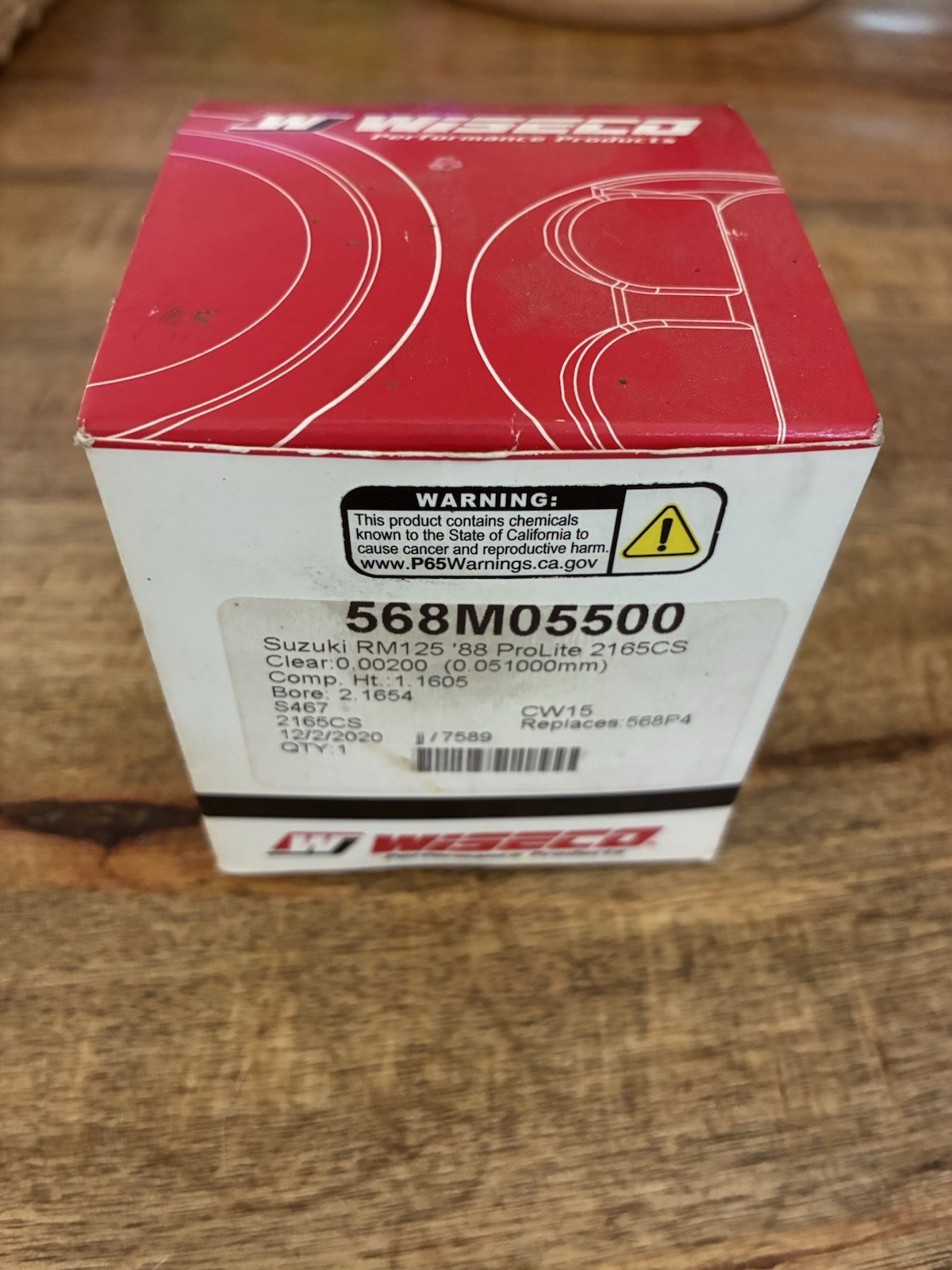 Wiseco 568m05500 Suzuki RM125 1988 Piston Kit 55mm +1mm Oversized