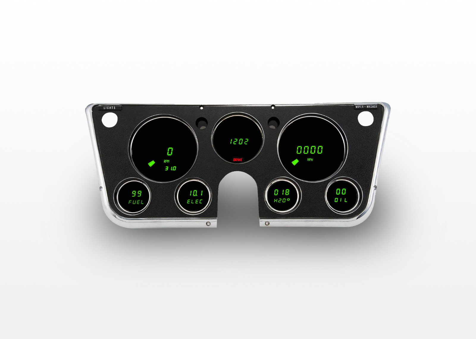 1967-1972 Chevy Truck Digital Dash Panel Gauge Cluster GREEN LEDs Intellitronix