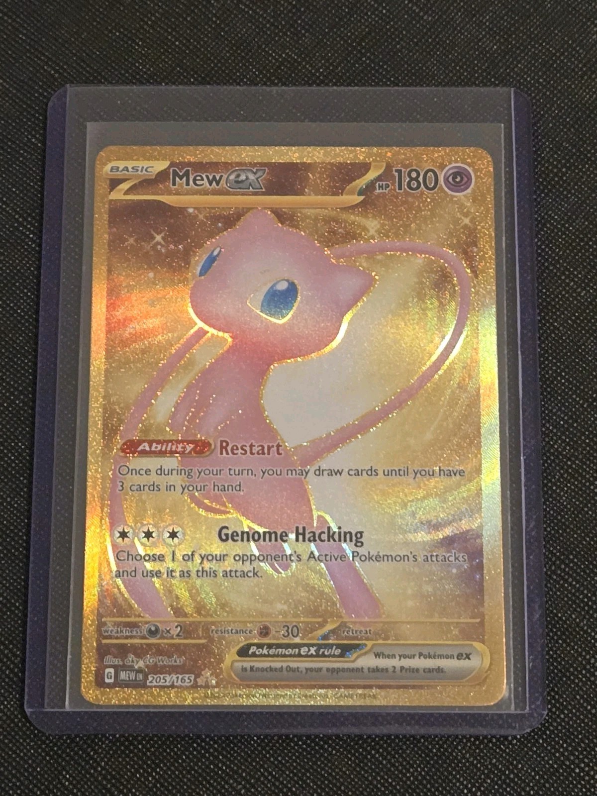 Mew ex 205/165 Hyper Rare Full Art Gold Holo Scarlet & Violet 151 English EX
