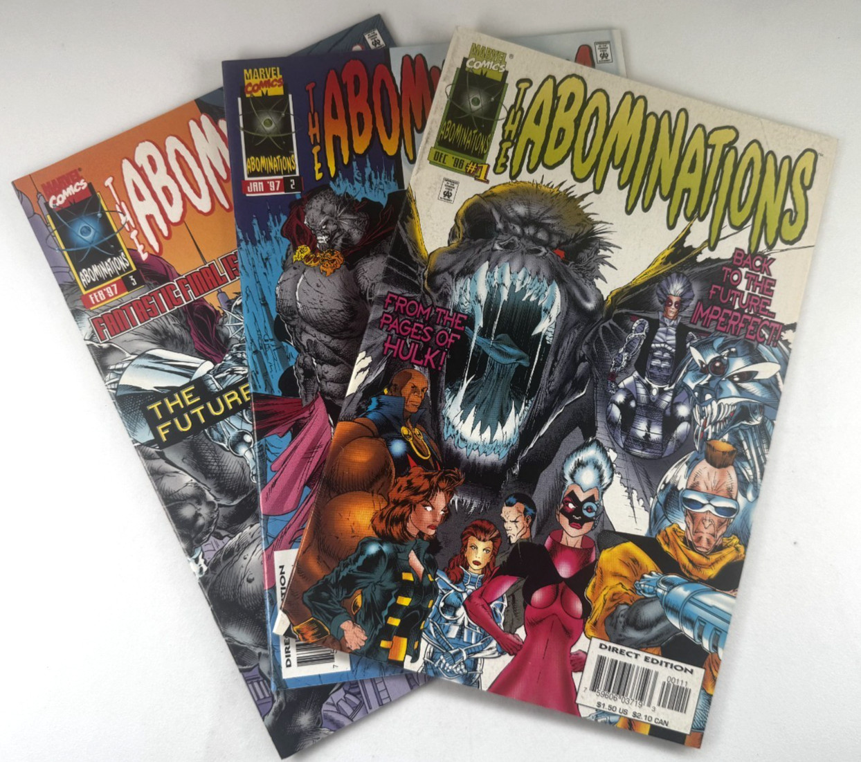 Marvel THE ABOMINATIONS (1996-97) #1 2 3 Complete VF (8.0) Ships FREE