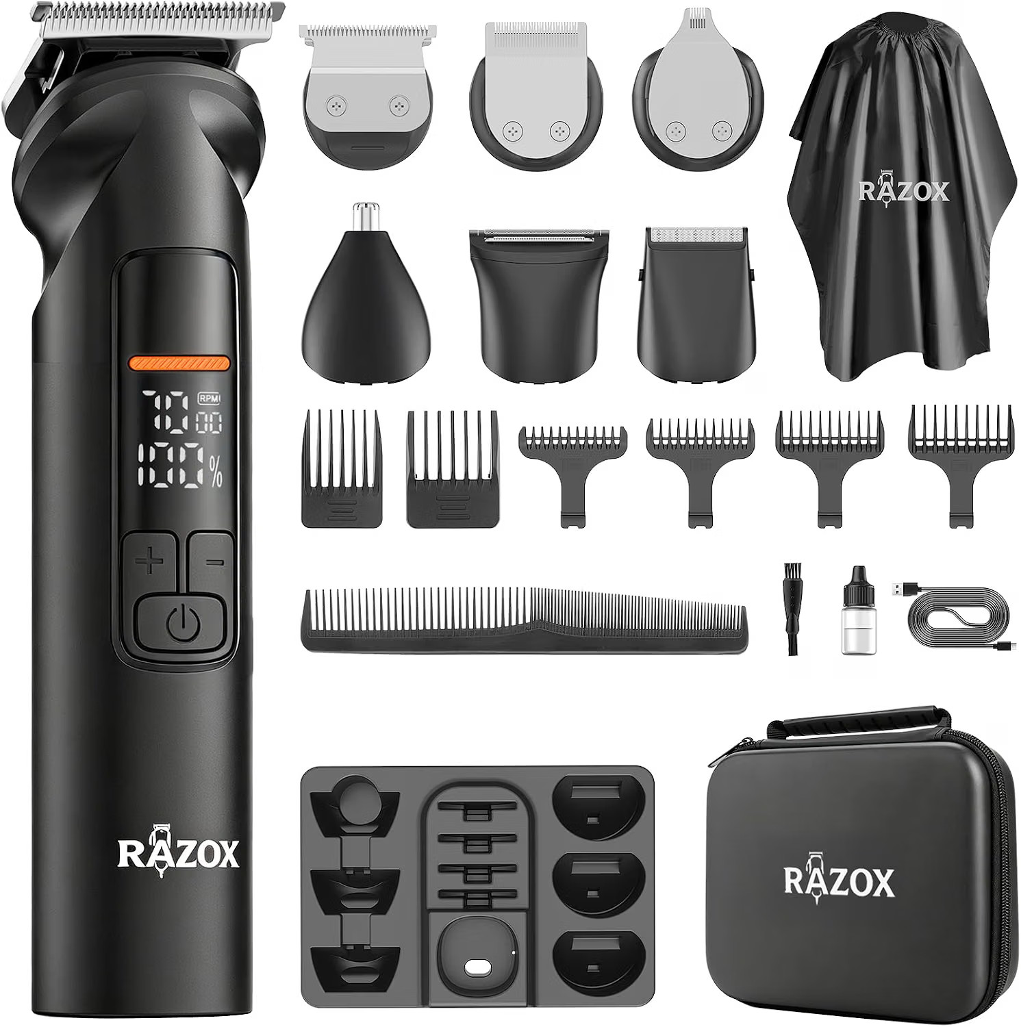 6-in-1 Men’s Grooming Kit Rechargeable Beard Hair Trimmer Nose Ear Body Shaver