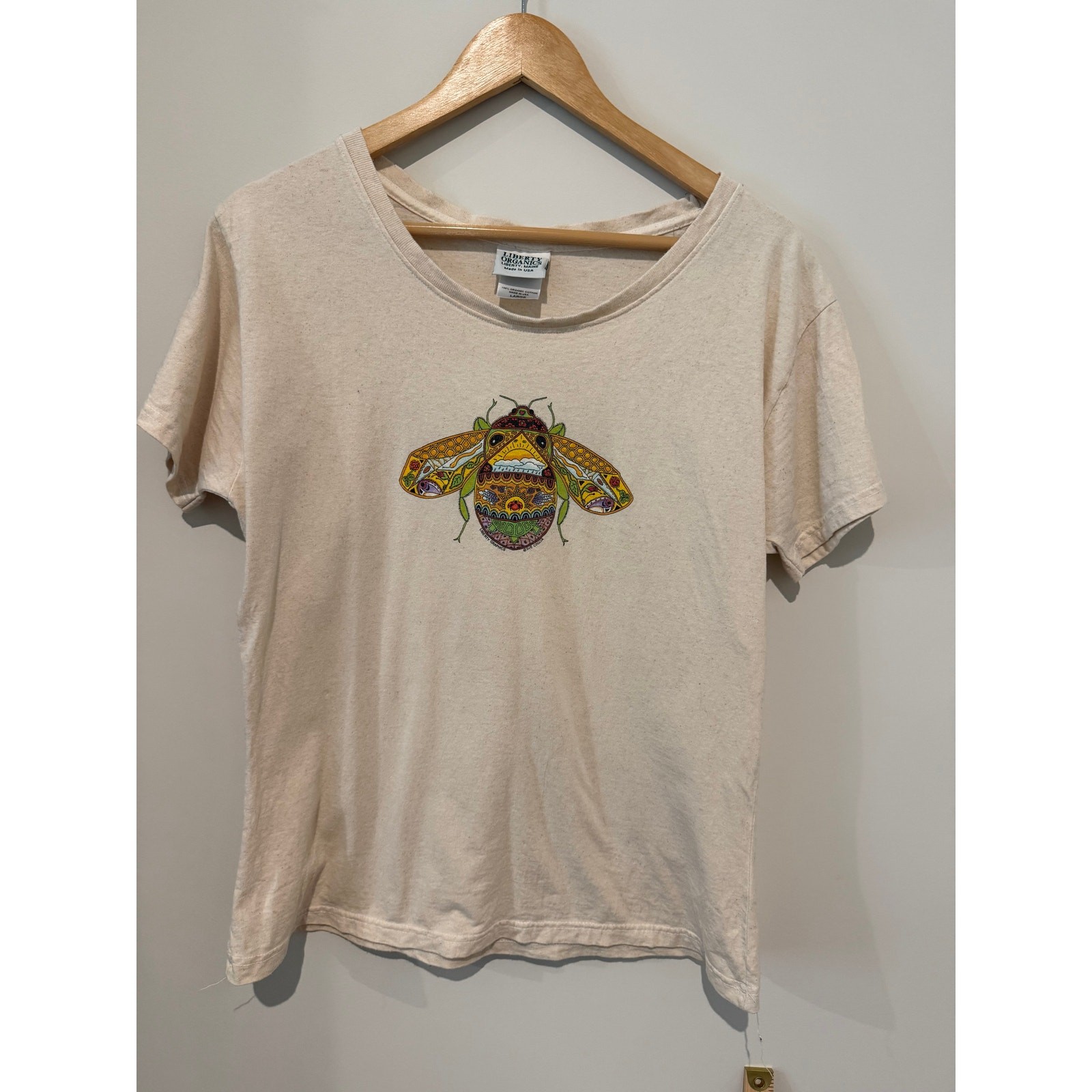 VTG Liberty Organics Maine Cicada Insect Bug T-shirt Outdoors 100% Cotton L