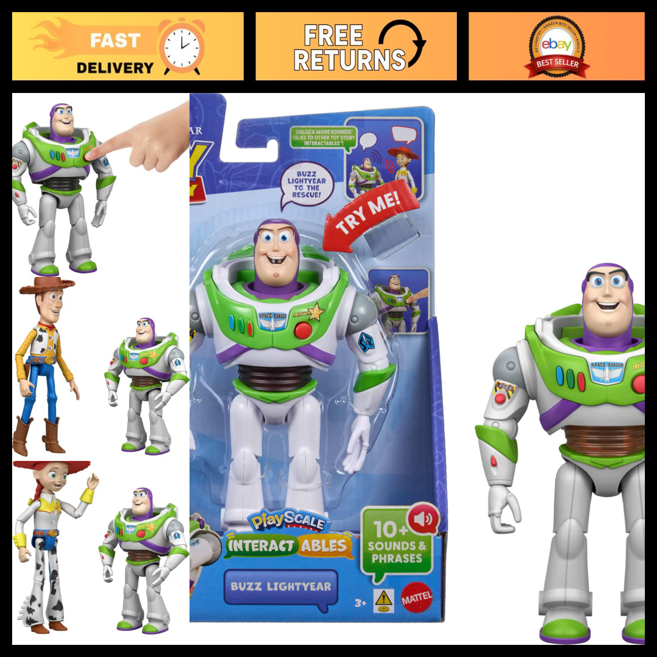 Toy Story 5 Buzz Lightyear Interactables Figure - Action Toy for Kids & Collecto