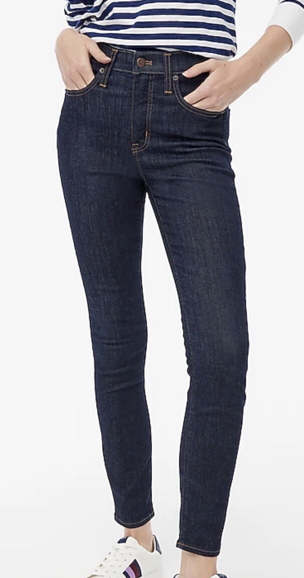 J. CREW Dark Rince Wash DENIM High Rise Skinny Signature Stretch Jeans 31 (12W)