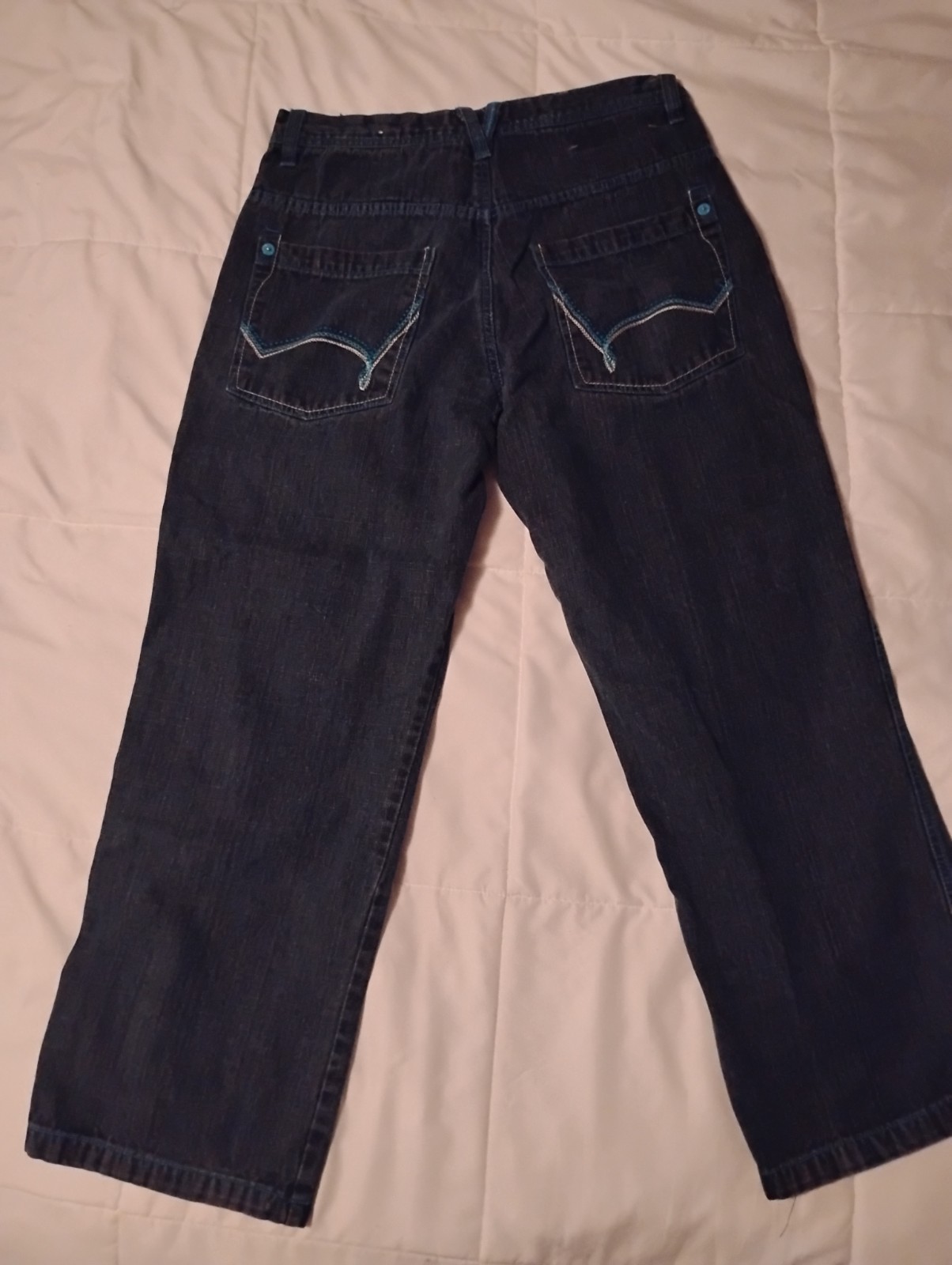 Vtg 5ive Jungle & Co Baggy Jeans Mens 34 Dark Wash Embroidered Y2K Hip Hop Skate