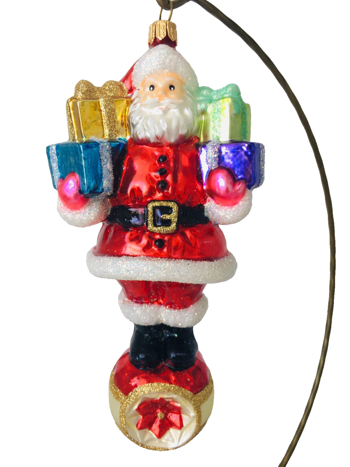✨Very Rare Authentic Christopher Radko Santa Reflector Large Glass Ornament NEW