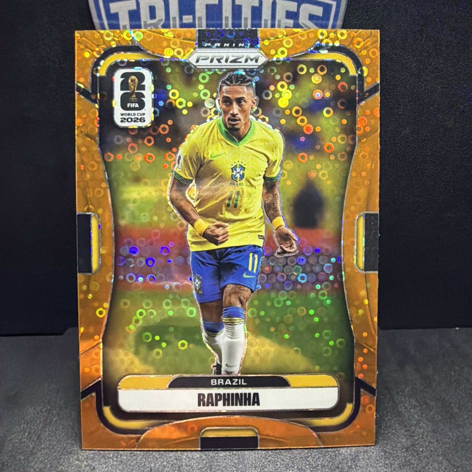 2026 Panini Prizm FIFA World Cup Raphinha Brazil #285 Orange Disco Prizm #/299 2026 Panini Prizm FIFA World Cup Raphinha Brazil #285 Orange Disco Prizm #/299