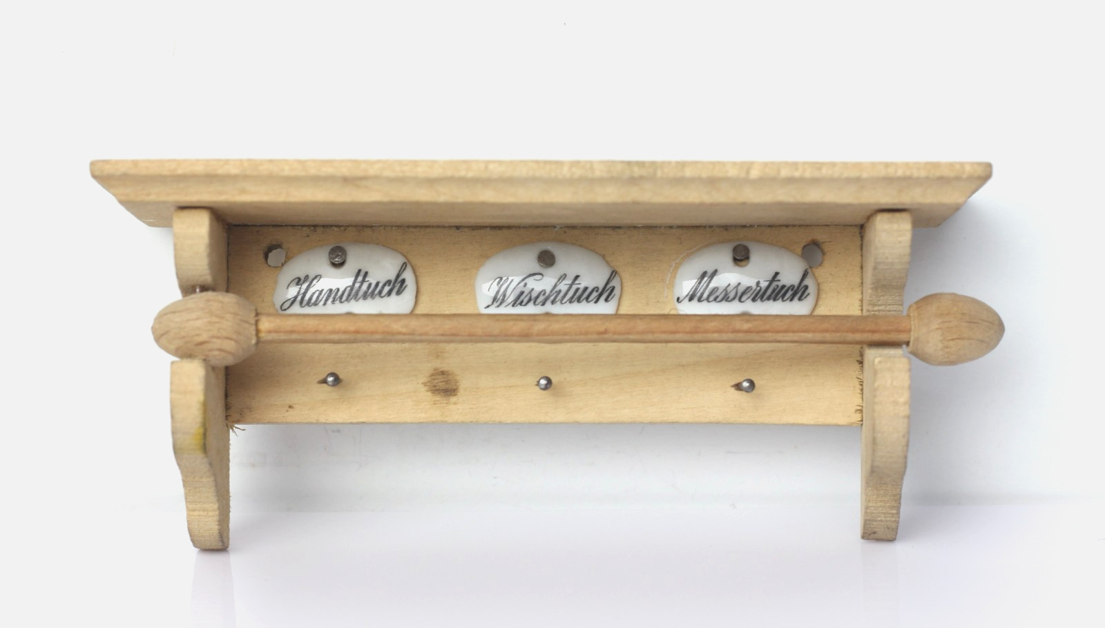 Antique German Dollhouse Gebruder Bing Kitchen Wood Towel Rack Shelf Miniature