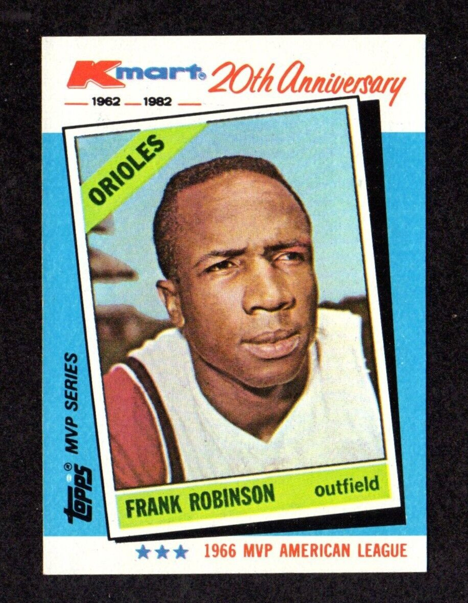 1982 Topps Kmart MVP Series #9 Frank Robinson 1966 MVP Orioles HOF Baseball Card