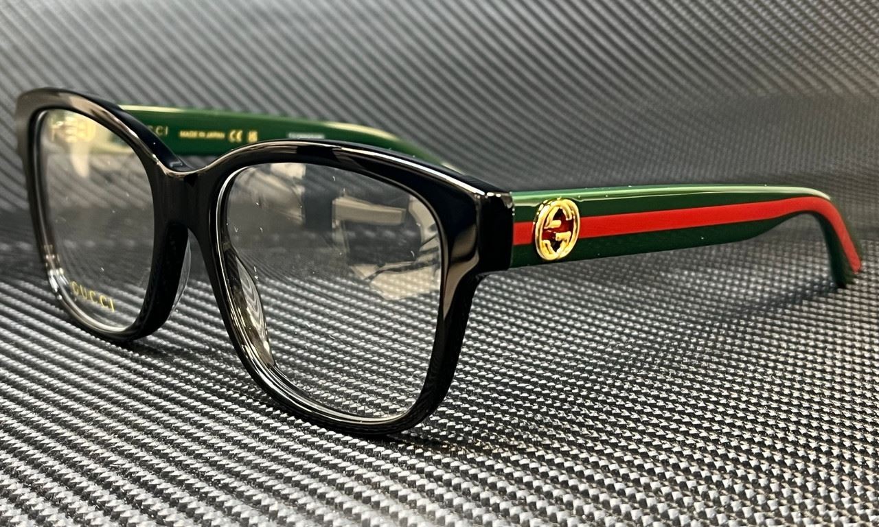 GUCCI GG0038ON 011 Black Green / Red Women's 54 mm Eyeglasses