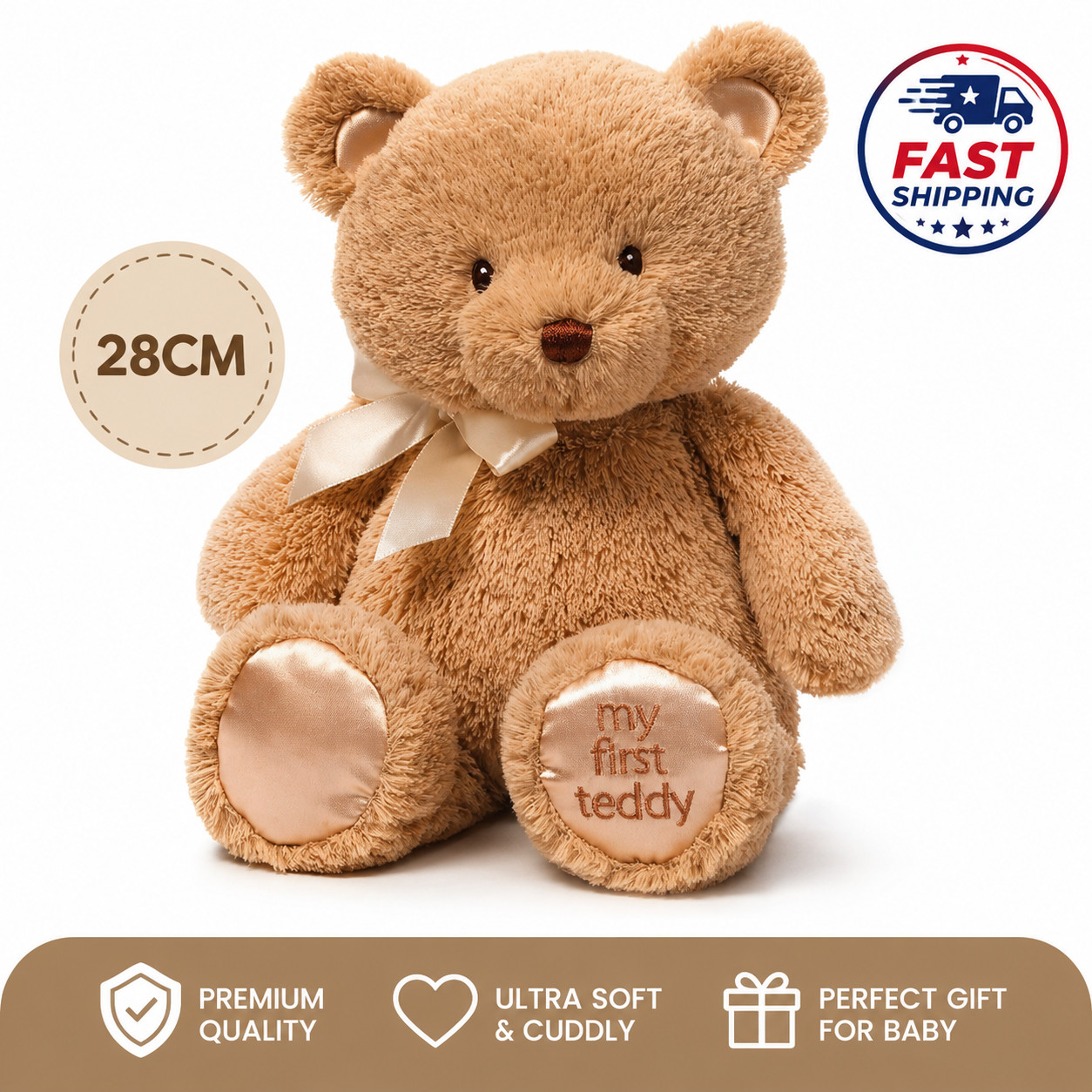 NWT Baby GUND My First Teddy Tan 28cm Teddy Bear Stuffed Animal Plush Soft USA NWT Baby GUND My First Teddy Tan 28cm Teddy Bear Stuffed Animal Plush Soft USA