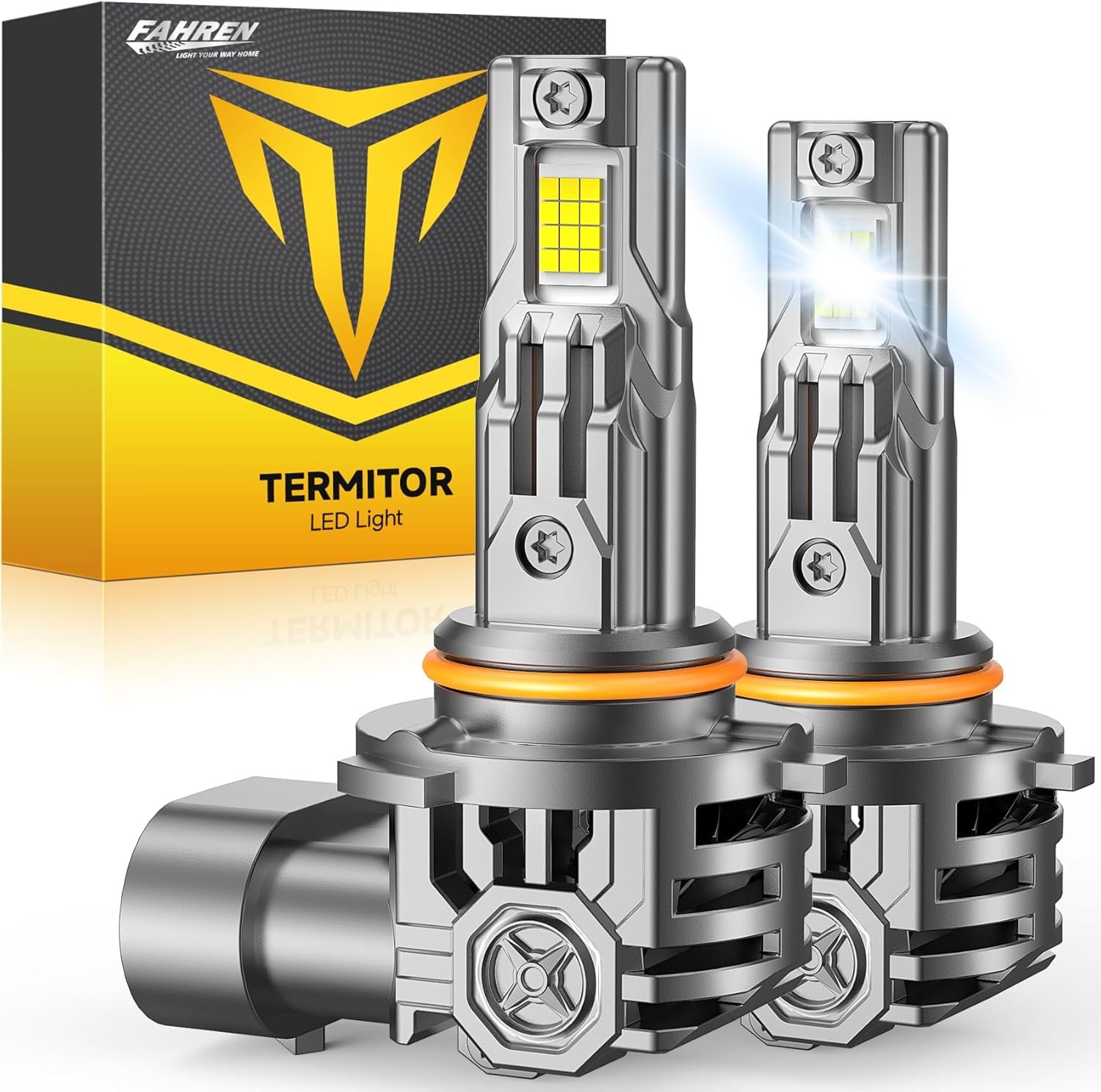 FAHREN Upgraded Brightest 9012/Hir2 LED Light Bulbs 100000LM High/Low Beam 6500K